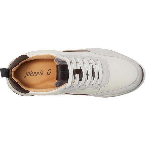 Johnnie-O Mens Prima White Leather Fashion Sneaker - 10.5 - Picture 3 of 7